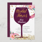 Carte d'invitation pour une douche nuptiale à vin  (Devant / Derrière)