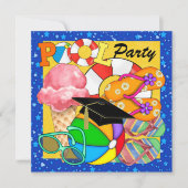 Carte d'invitation pour une fête au bord de la pis (Devant)