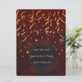 Carte d'invitation pour une fête avec confettis ro (Debout devant)