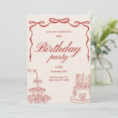 carte d'invitation pour une fête d'anniversaire (Debout devant)