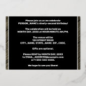 Carte d'invitation pour une fête d'anniversaire - (Verso)