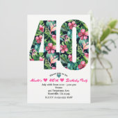 Carte d'invitation pour une fête d'anniversaire 40 (Debout devant)