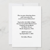 Carte d'invitation pour une fête d'anniversaire de (Dos)