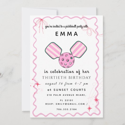 Carte d'invitation pour une fête d'anniversaire de (Devant)