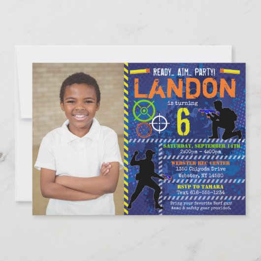 Carte d'invitation pour une fête d'anniversaire de (Devant)