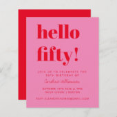 Carte d'invitation pour une fête d'anniversaire de (Devant / Derrière)