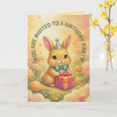 Carte d'invitation pour une fête d'anniversaire de (Fleur jaune)