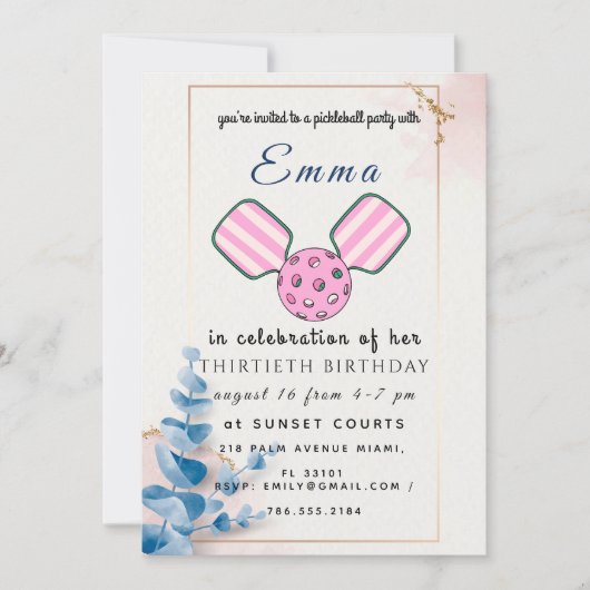 Carte d'invitation pour une fête d'anniversaire de (Devant)