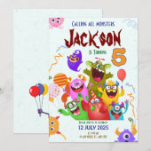 Carte d'invitation pour une fête d'anniversaire de (Devant / Derrière)