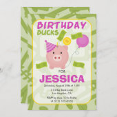 Carte d'invitation pour une fête d'anniversaire de (Devant / Derrière)