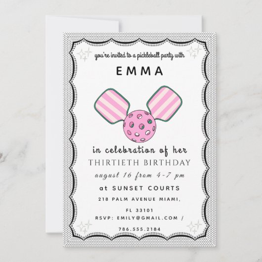 Carte d'invitation pour une fête d'anniversaire de (Devant)