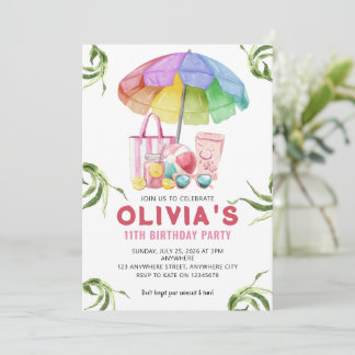 Carte d'invitation pour une fête d'anniversaire fi