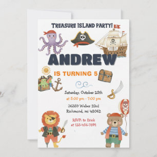 Carte d'invitation pour une fête d'anniversaire pi