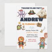 Carte d'invitation pour une fête d'anniversaire pi (Devant / Derrière)