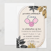 Carte d'invitation pour une fête d'anniversaire Pi (Devant / Derrière)