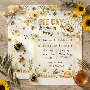 Carte d'invitation pour une fête d'anniversaire su