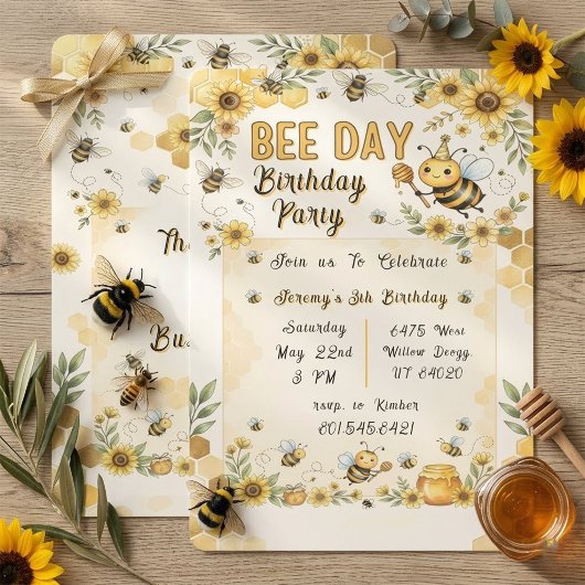 Carte d'invitation pour une fête d'anniversaire su
