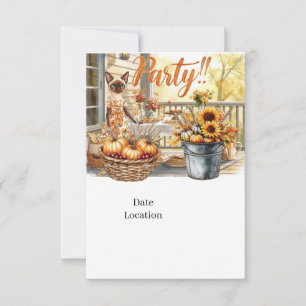 Carte d'invitation pour une fête d'automne pour le