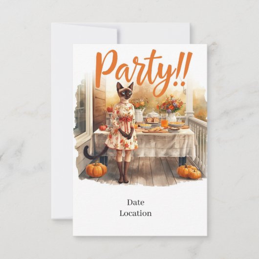 Carte d'invitation pour une fête d'automne – Rasse (Devant)