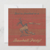 Carte d'invitation pour une fête de baseball vinta (Dos)