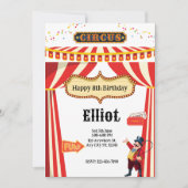 Carte d'invitation pour une fête de cirque extrava (Devant)