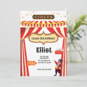 Carte d'invitation pour une fête de cirque extrava (Debout devant)