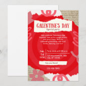 Carte d'invitation pour une fête de Galentine's Da (Devant / Derrière)