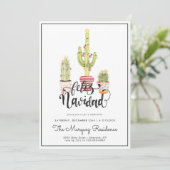 Carte d'invitation pour une fête de Noël Cactus |  (Debout devant)