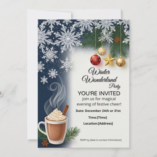 Carte d'invitation pour une fête de Noël modèle (Devant)