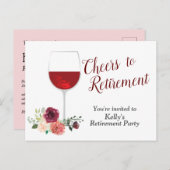 carte d'invitation pour une fête de retraite au vi (Devant / Derrière)