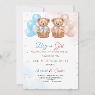 Carte d'invitation pour une fête de révélation du