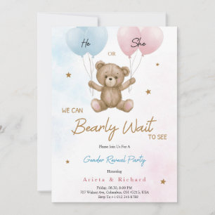 Carte d'invitation pour une fête de révélation du
