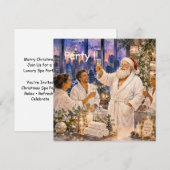 Carte d'invitation pour une fête de spa à Noël (Devant / Derrière)