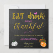 Carte d'invitation pour une fête de Thanksgiving a (Devant)