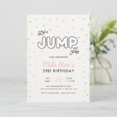 Carte d'invitation pour une fête de trampoline pou (Debout devant)