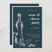 Carte d'invitation pour une fête de vin et fromage (Devant / Derrière)