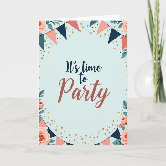 Carte d'invitation pour une fête florale (Devant)