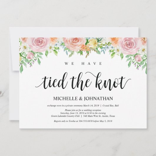 Carte d'invitation pour une réception de mariage e (Devant)
