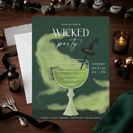Carte d'invitation pour une soirée cocktail Hallow