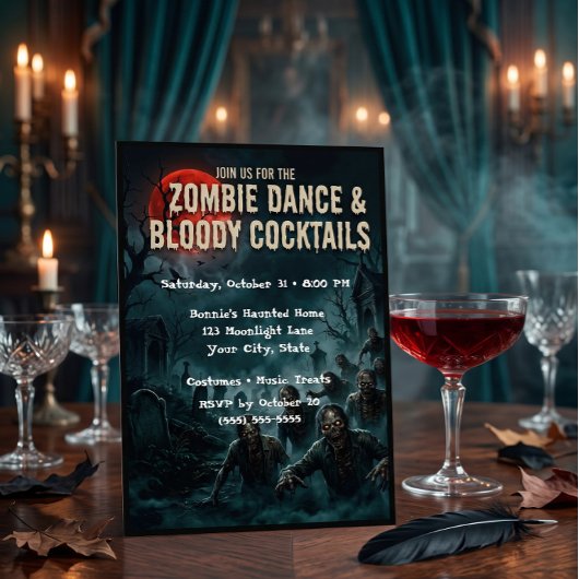 Carte d'invitation pour une soirée dansante Zombie