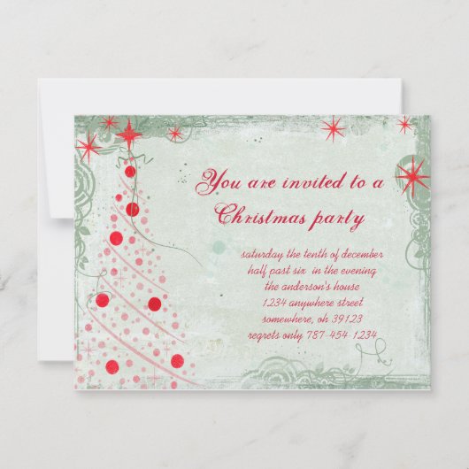 Carte d'invitation pour une soirée de Noël Grunge  (Devant)