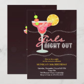 Carte d'invitation pour une soirée entre filles po (Devant / Derrière)