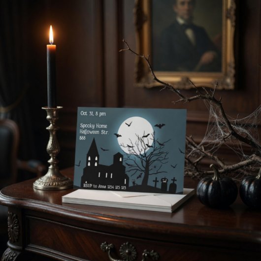 Carte d'invitation pour une soirée Halloween au ch