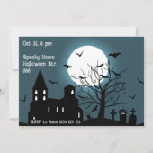 Carte d'invitation pour une soirée Halloween au ch (Devant)