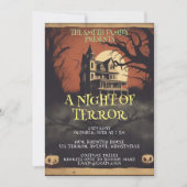 Carte d'invitation pour une soirée Halloween avec (Devant)