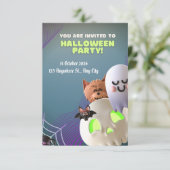 Carte d'invitation pour une soirée Halloween effra (Debout devant)