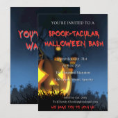 Carte d'invitation pour une soirée Halloween effra (Devant / Derrière)