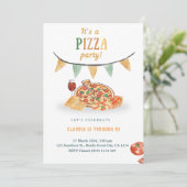 Carte d'invitation pour une soirée pizza moderne e (Debout devant)