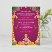 Carte d'invitation pour Varalakshmi Vratham (Debout devant)