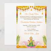 Carte d'invitation pour Varalakshmi Vratham | Inde (Devant / Derrière)